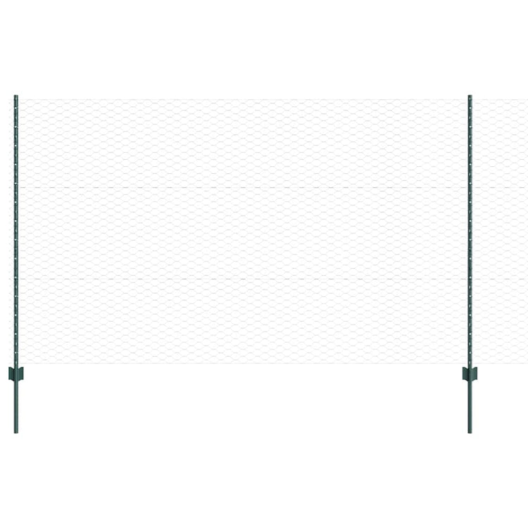 Vidaxxl Zaun mit Pfosten grün 1,4 x 25 m Stahl