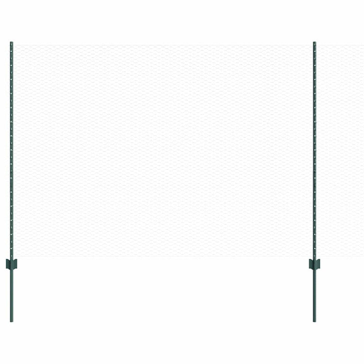 Vidaxxl-Zaun mit grünem Pfosten 1,5 x 25 m aus Stahl