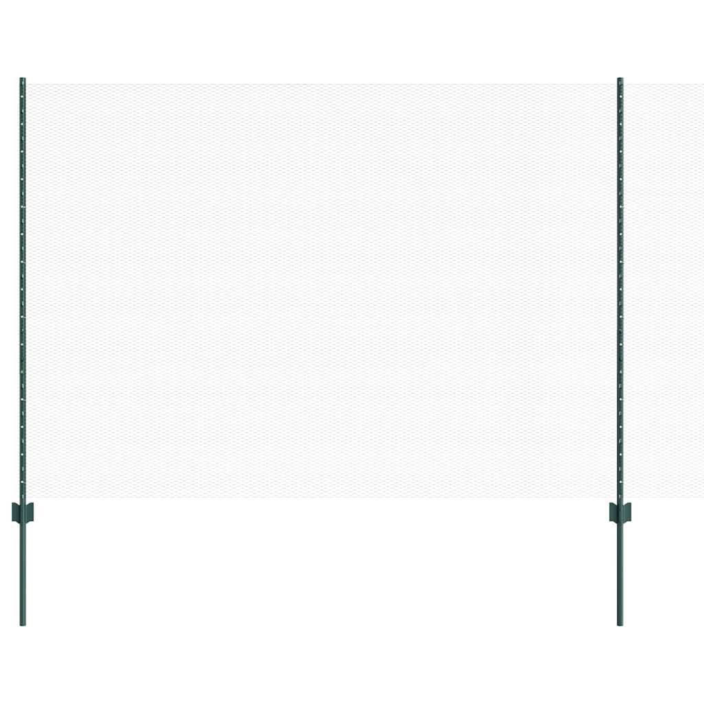 Vidaxl-Zaun mit Pfosten grün 1,6 x 25 m aus Stahl und PVC