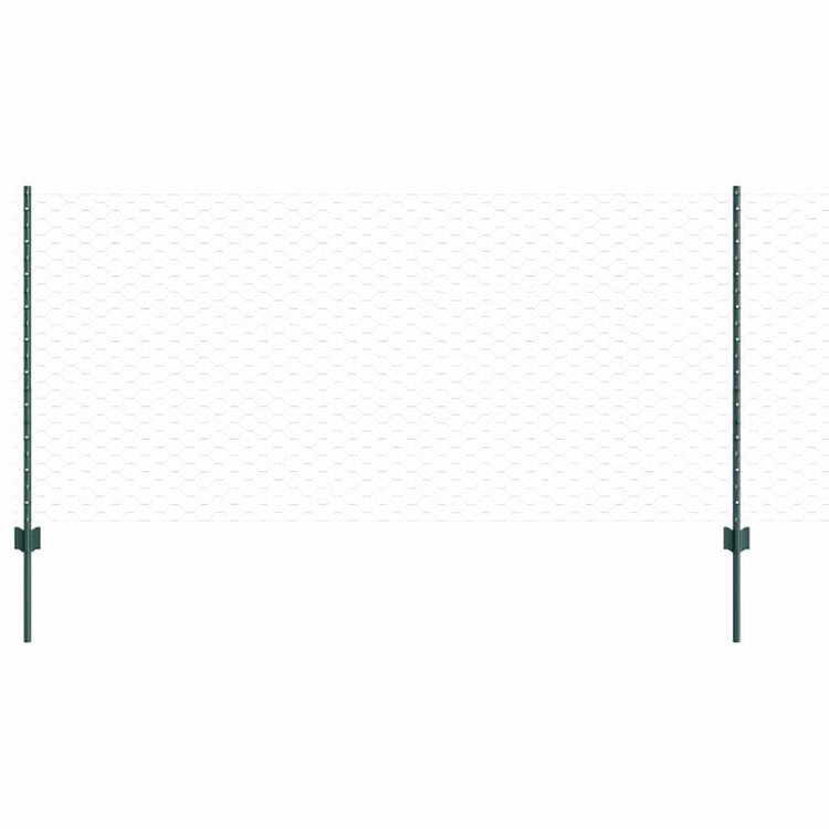 Vidaxxl-Zaun mit Pfosten grün 1 x 50 m aus Stahl und PVC