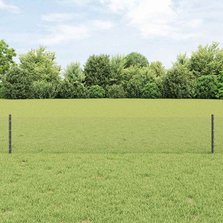 Vidaxl-Zaun mit Pfosten grau 0,4 x 10 m aus Stahl und PVC