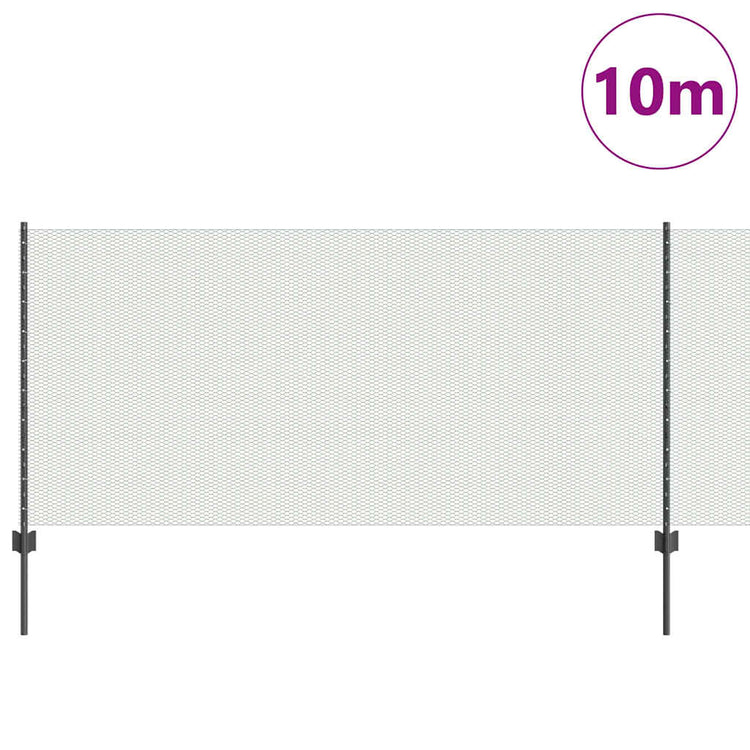 Vidaxl-Zaun mit Pfosten grau 1 x 10 m aus Stahl und PVC