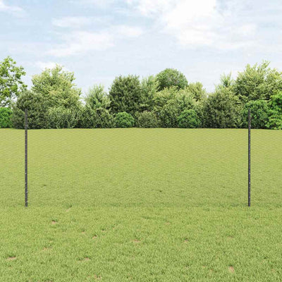 Vidaxl-Zaun mit Pfosten grau 1 x 10 m aus Stahl und PVC
