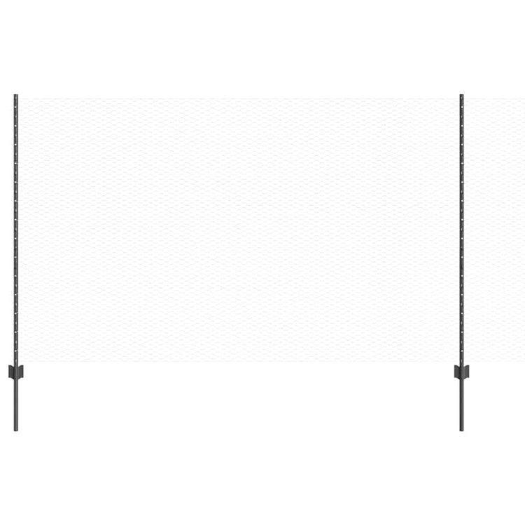 Vidaxl-Zaun mit Pfosten grau 1,4 x 10 m aus Stahl und PVC