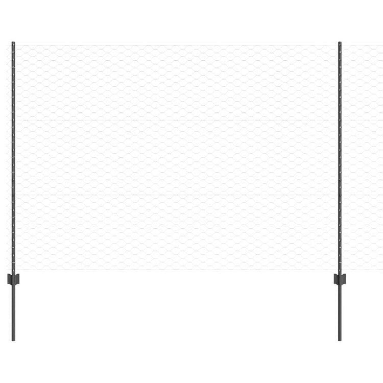 Vidaxl-Zaun mit Pfosten grau 1,5 x 10 m aus Stahl und PVC