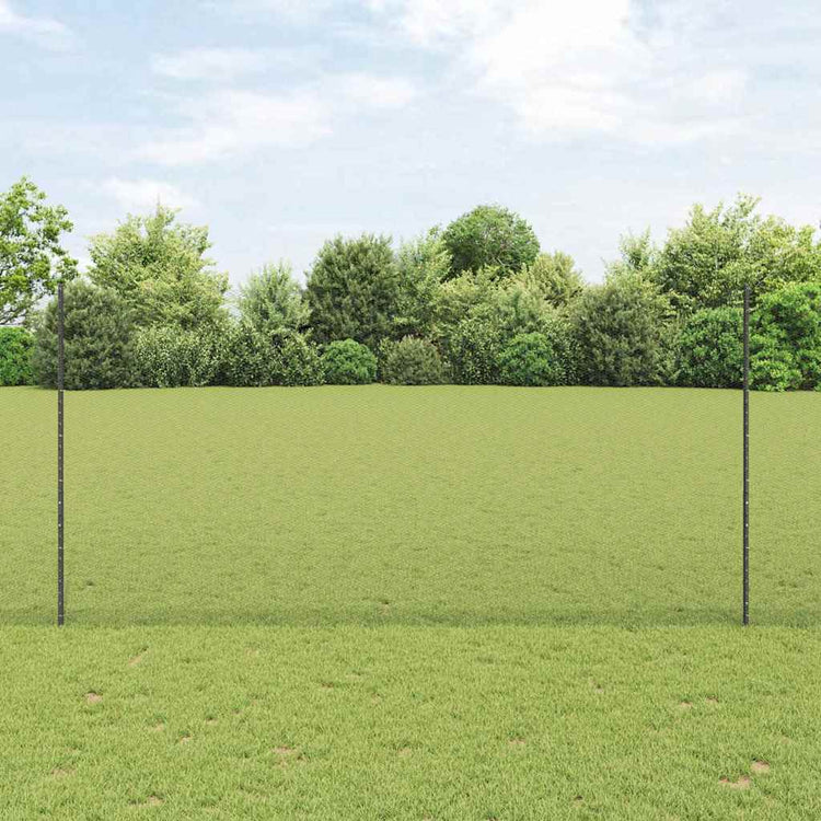 Vidaxl-Zaun mit Pfosten grau 1,6 x 10 m aus Stahl und PVC
