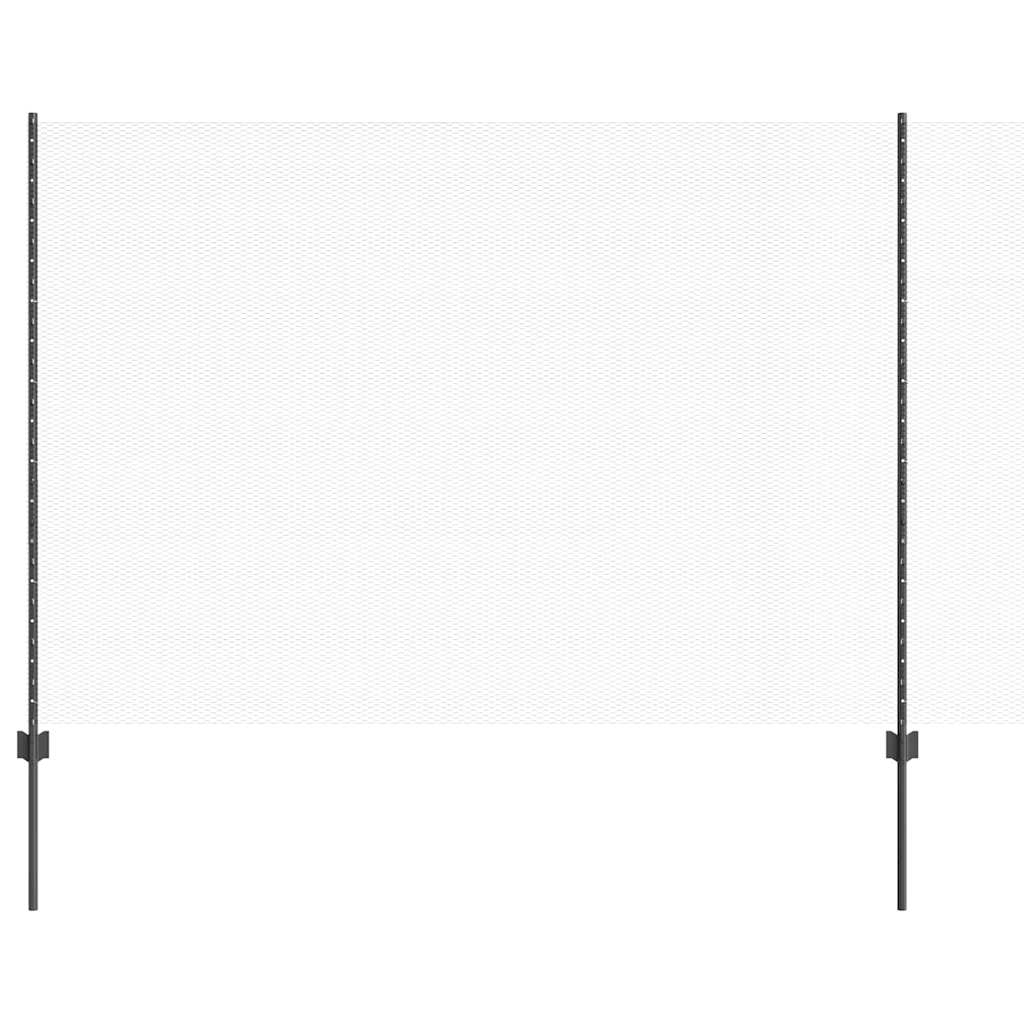 Vidaxl-Zaun mit Pfosten grau 1,6 x 10 m aus Stahl und PVC