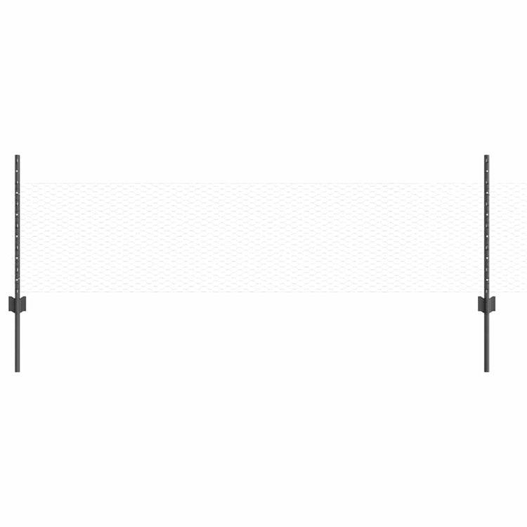 Vidaxxl Zaun mit Pfosten grau 0,5 x 25 m Stahl