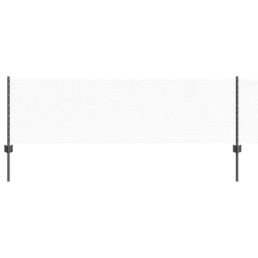 Vidaxl-Zaun mit Pfosten grau 0,6 x 25 m aus Stahl und PVC