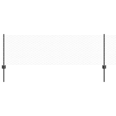 Vidaxl-Zaun mit Pfosten grau 0,6 x 25 m aus Stahl und PVC