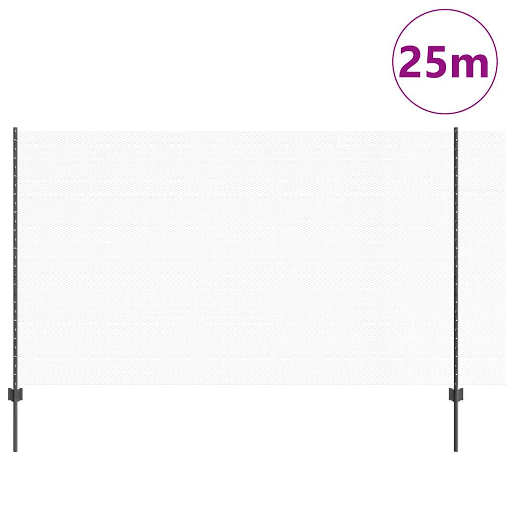 Vidaxl-Zaun mit Pfosten grau 1,4 x 25 m Stahl