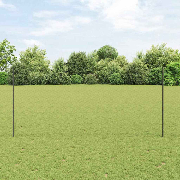 Vidaxl-Zaun mit Pfosten grau 1,4 x 25 m Stahl