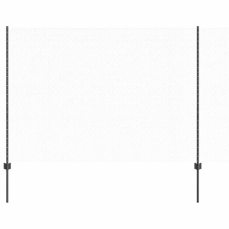 Vidaxl-Zaun mit Pfosten grau 1,5 x 25 m Stahl