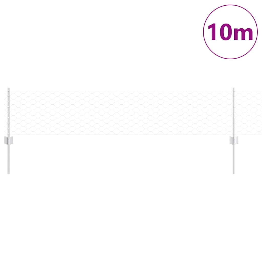 Vidaxxl Zaun mit Pfosten Silber 0,4 x 10 m Stahl