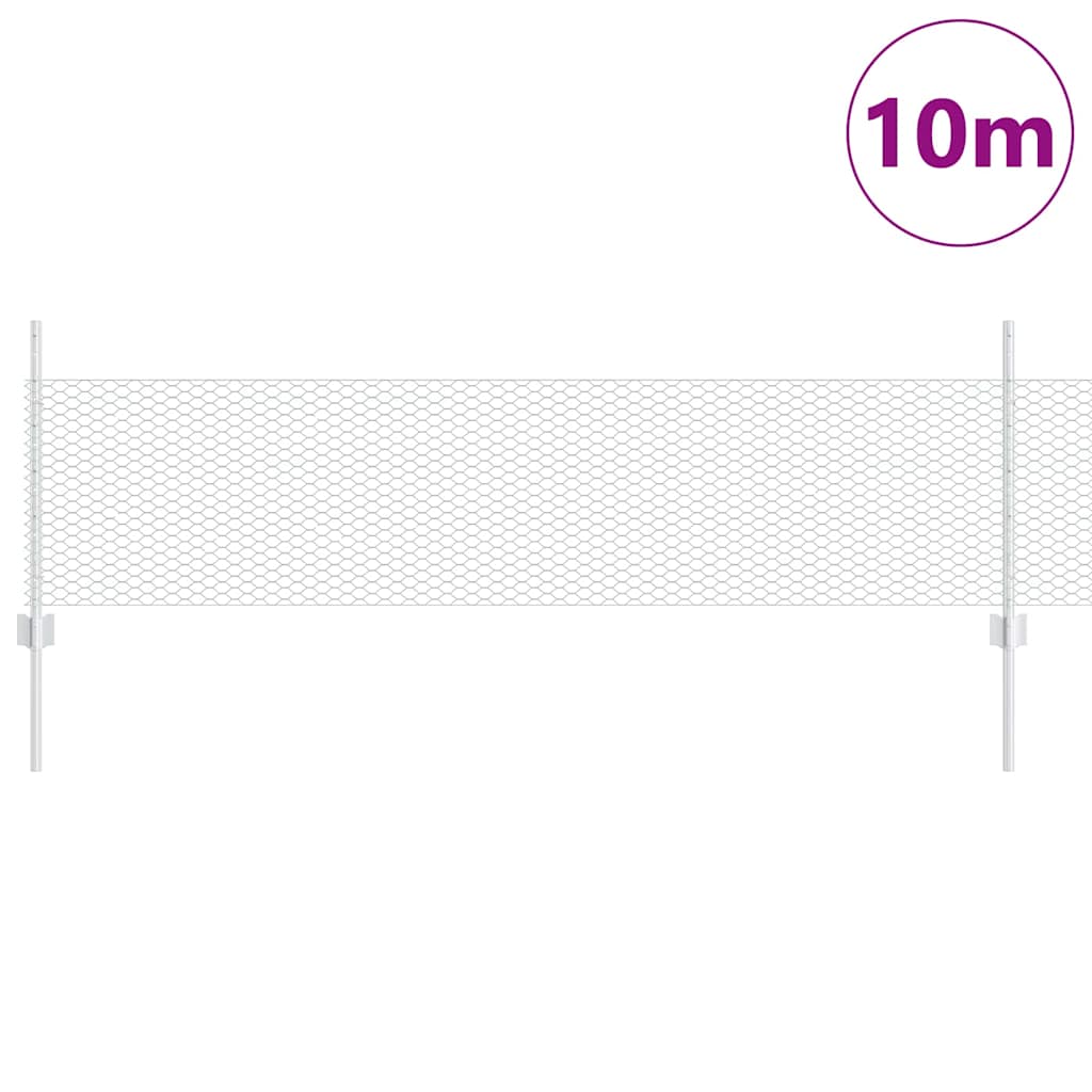 Vidaxxl Zaun mit Pfosten Silber 0,5 x 10 m Stahl