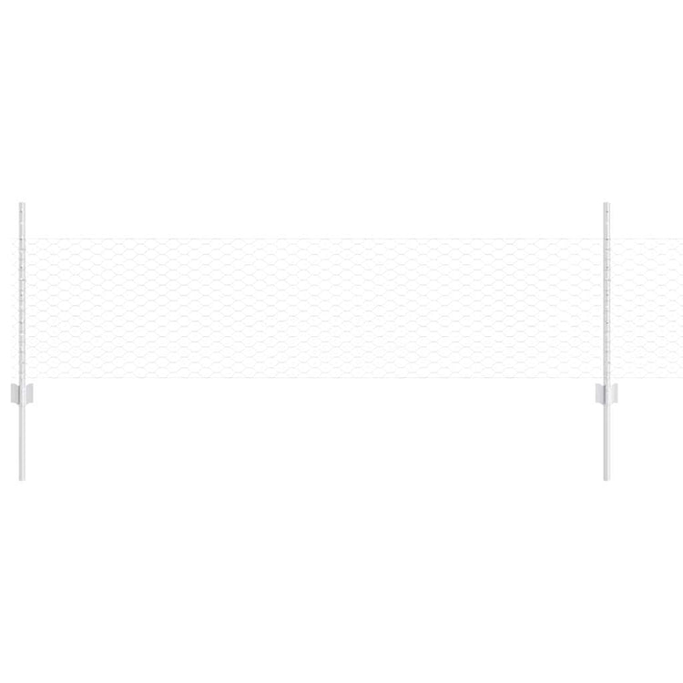 Vidaxxl Zaun mit Pfosten Silber 0,5 x 10 m Stahl