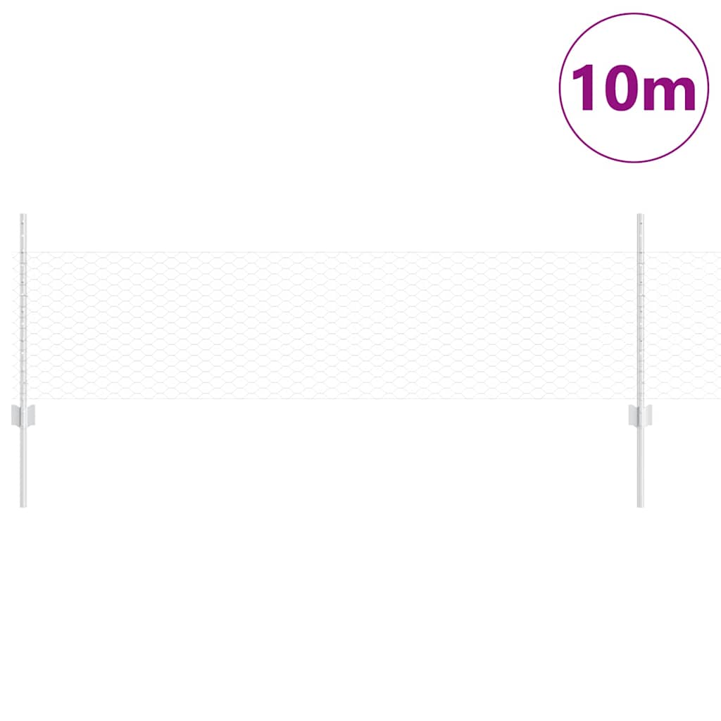 Vidaxxl Zaun mit Pfosten Silber 0,5 x 10 m Stahl