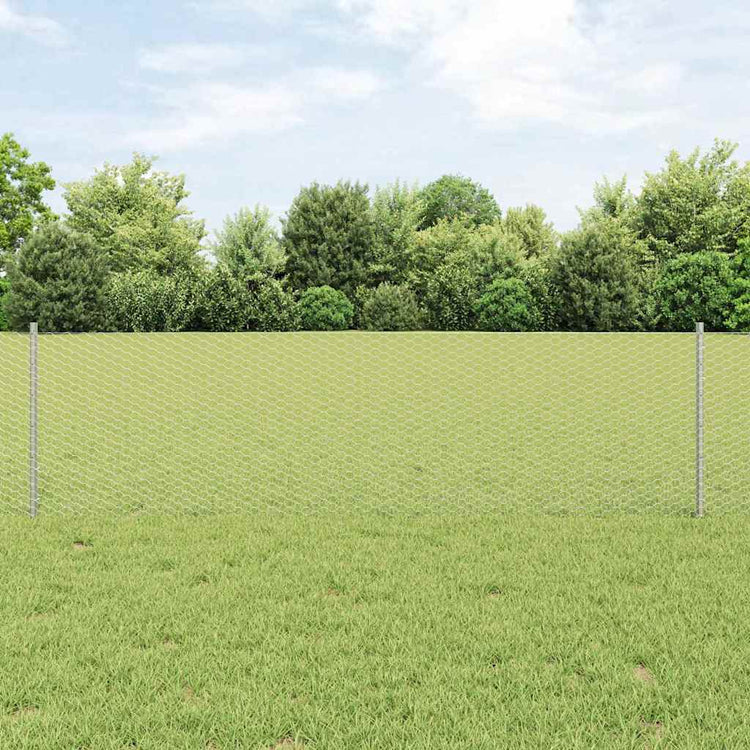 Vidaxxl Zaun mit Pfosten Silber 0,6 x 10 m Stahl