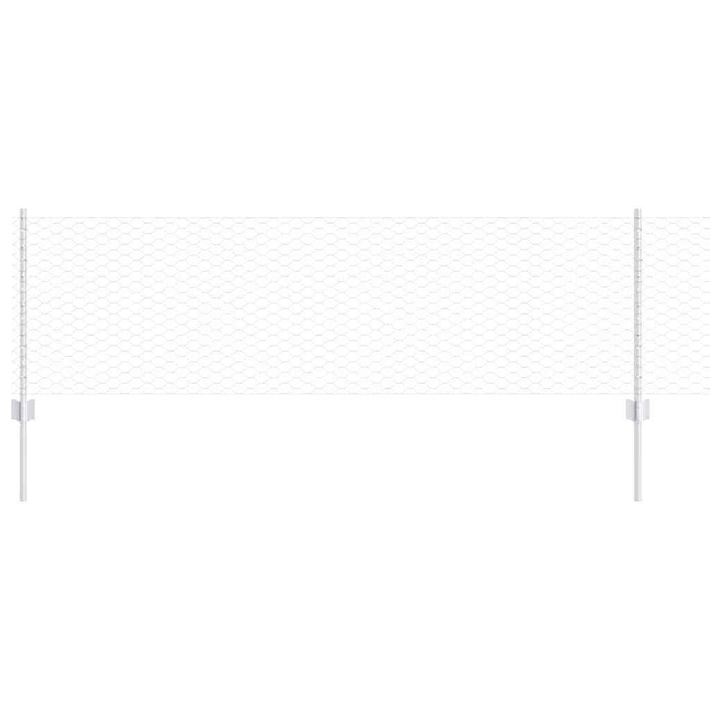 Vidaxxl Zaun mit Pfosten Silber 0,6 x 10 m Stahl
