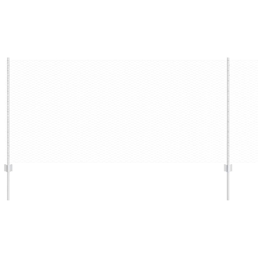 Vidaxxl Zaun mit Pfosten Silber 1 x 10 m Stahl