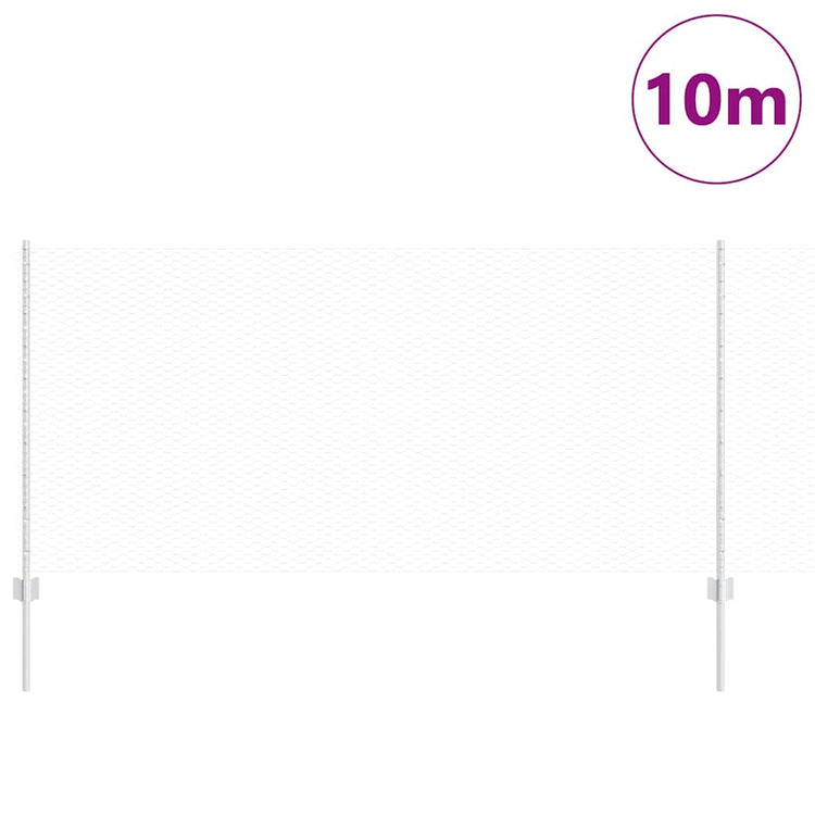 Vidaxxl Zaun mit Pfosten Silber 1 x 10 m Stahl