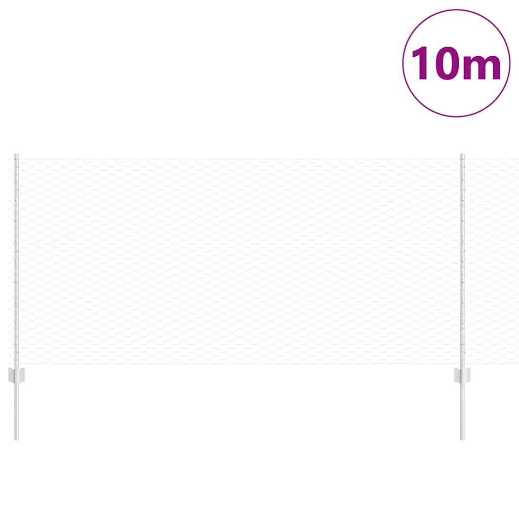 Vidaxxl Zaun mit Pfosten Silber 1 x 10 m Stahl