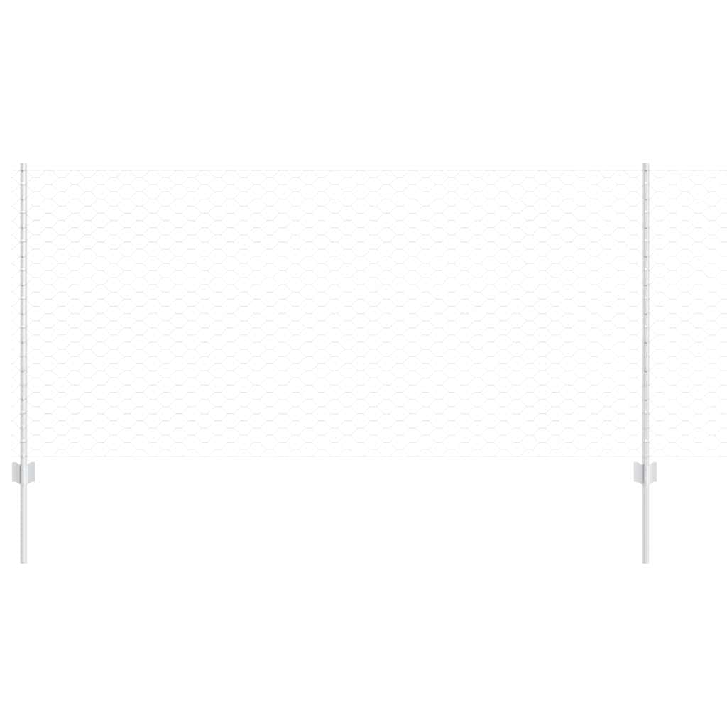 Vidaxxl Zaun mit Pfosten Silber 1 x 10 m Stahl