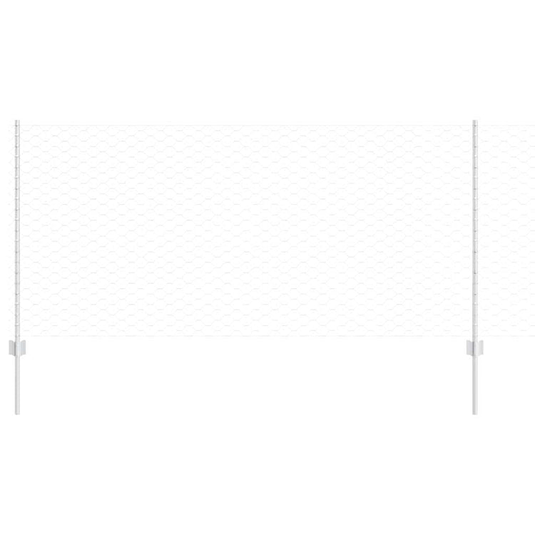 Vidaxxl Zaun mit Pfosten Silber 1 x 10 m Stahl