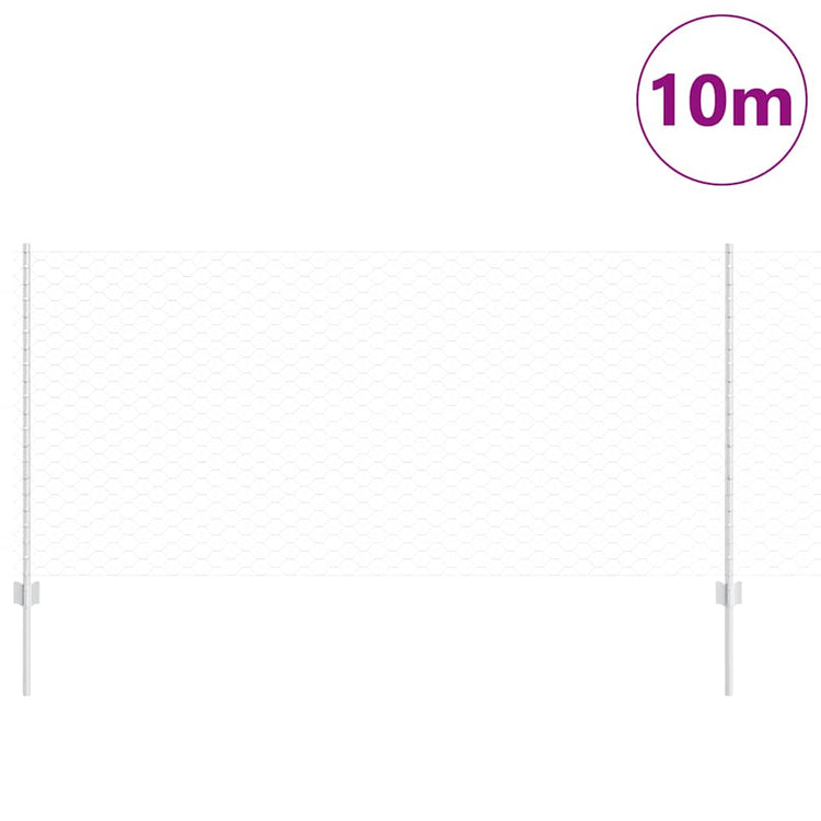 Vidaxxl Zaun mit Pfosten Silber 1 x 10 m Stahl