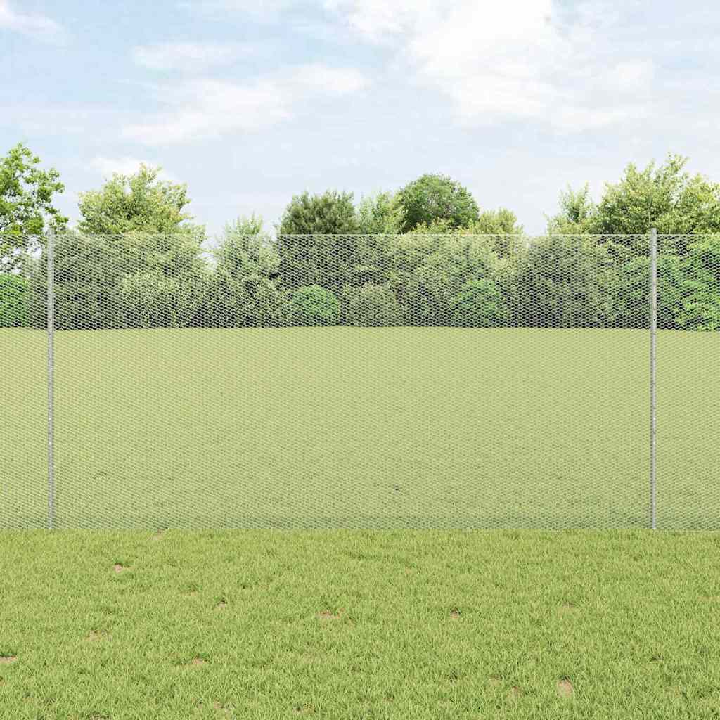 Vidaxxl Zaun mit Pfosten Silber 1,2 x 10 m Stahl
