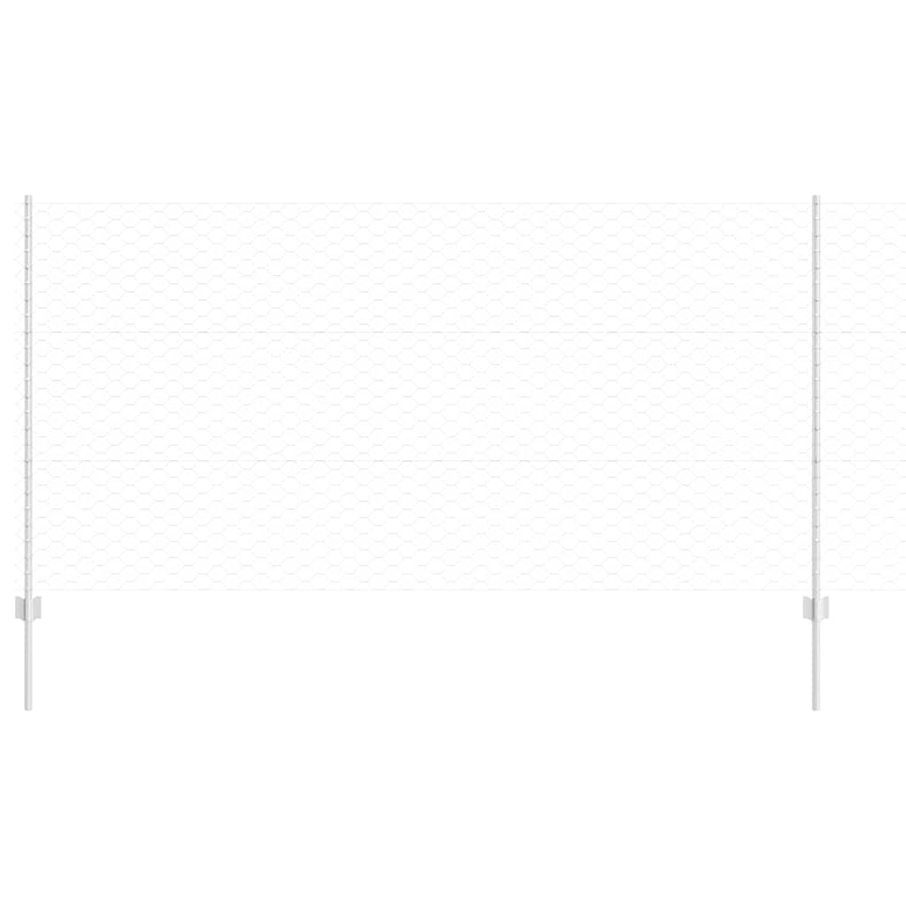 Vidaxxl Zaun mit Pfosten Silber 1,2 x 10 m Stahl