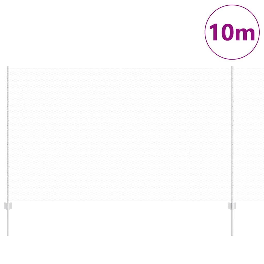 Vidaxxl Zaun mit Pfosten Silber 1,4 x 10 m Stahl