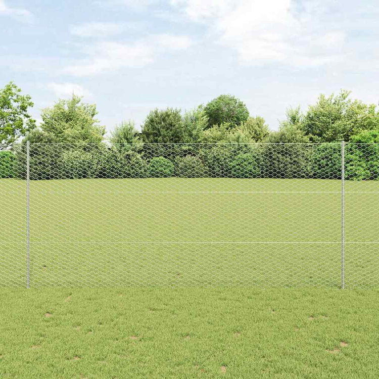 Vidaxxl Zaun mit Pfosten Silber 1,4 x 10 m Stahl