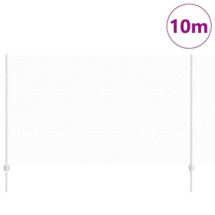 Vidaxxl Zaun mit Pfosten Silber 1,4 x 10 m Stahl