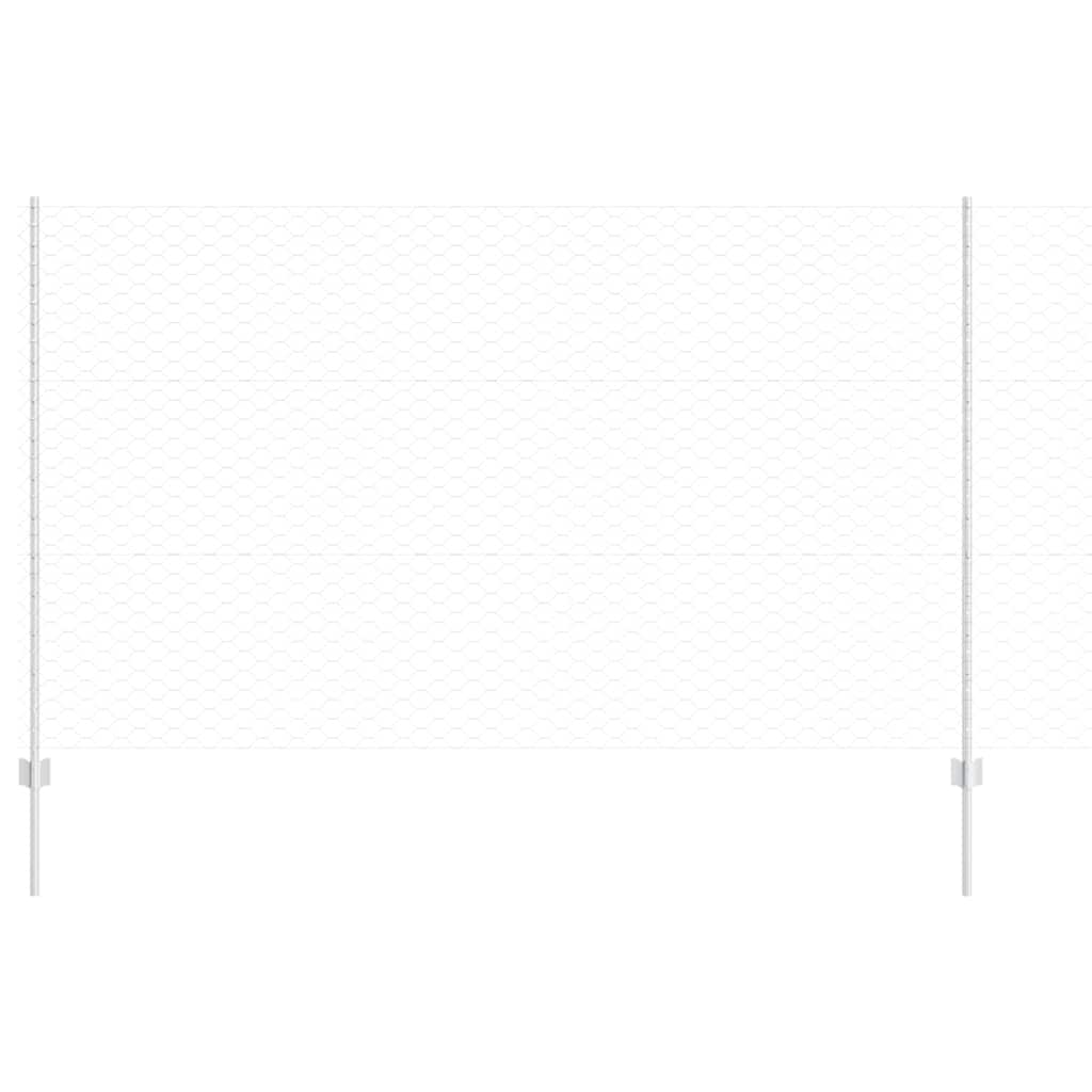 Vidaxxl Zaun mit Pfosten Silber 1,4 x 10 m Stahl