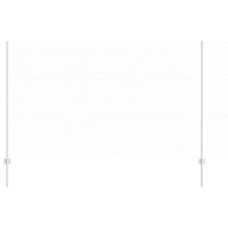 Vidaxxl Zaun mit Pfosten Silber 1,4 x 10 m Stahl