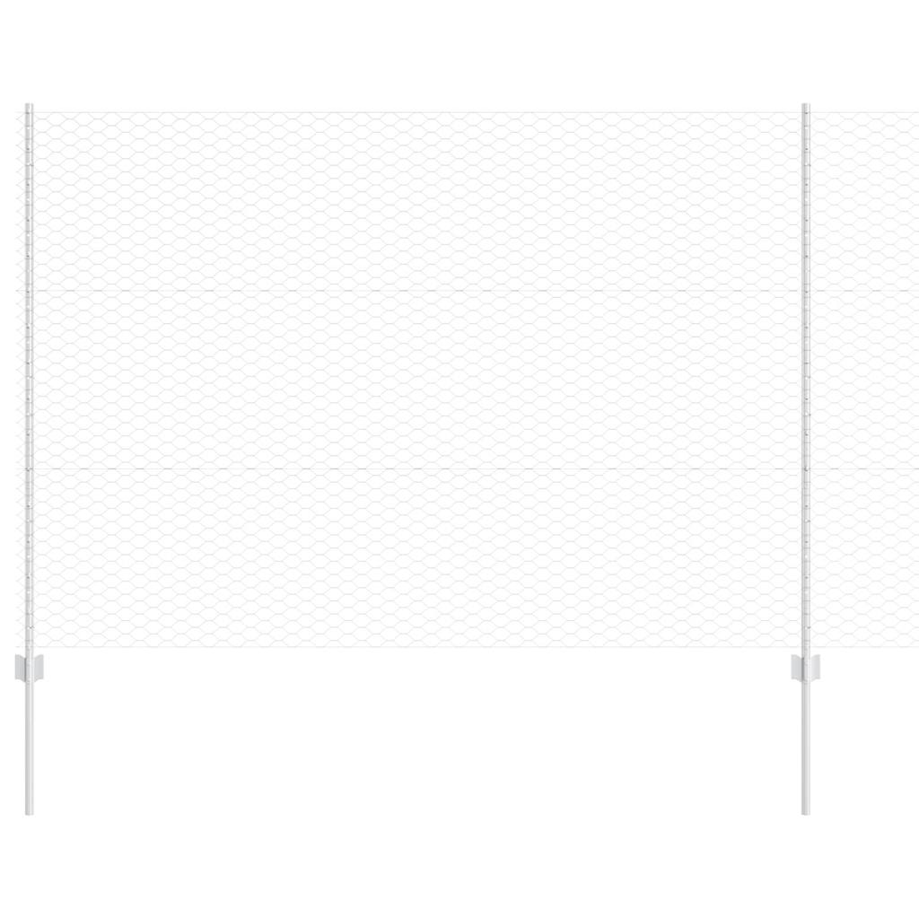 Vidaxl Zaun mit Pfosten Silber 1,5 x 10 m Stahl