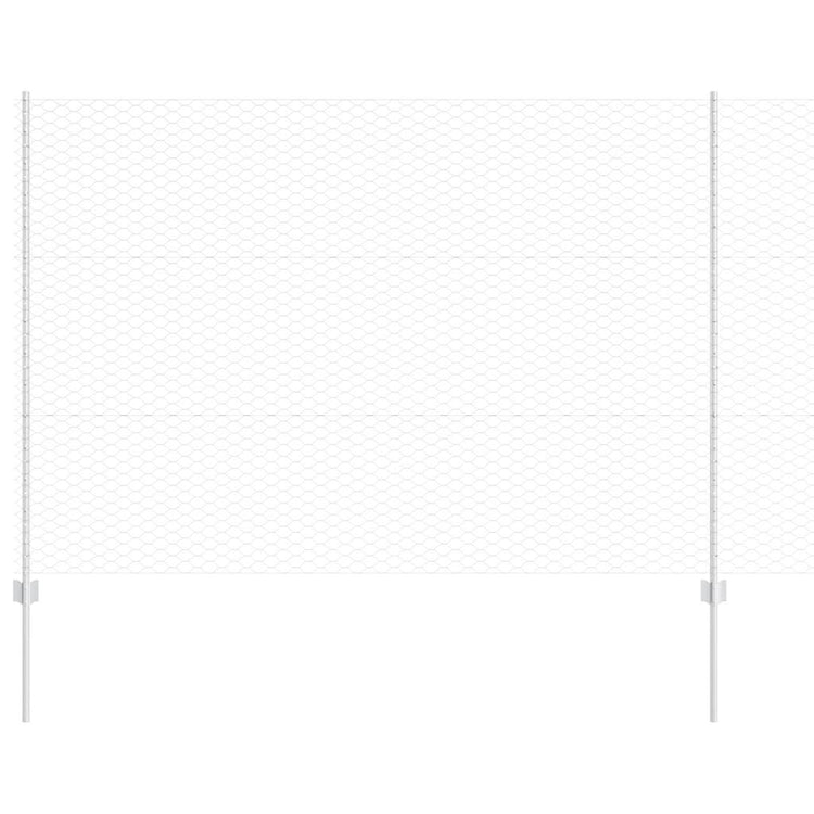 Vidaxl Zaun mit Pfosten Silber 1,5 x 10 m Stahl