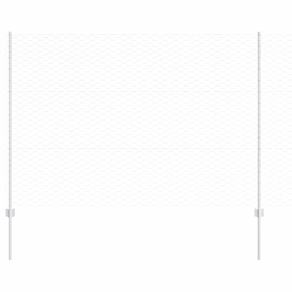 Vidaxl Zaun mit Pfosten Silber 1,5 x 10 m Stahl