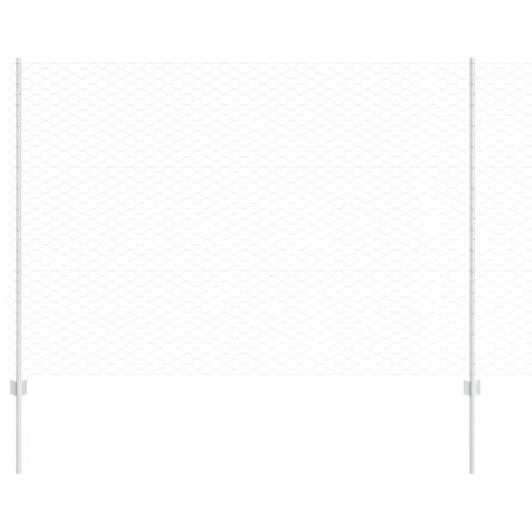 Vidaxl Zaun mit Pfosten Silber 1,5 x 10 m Stahl