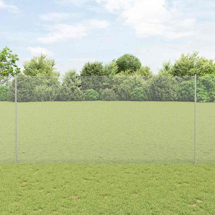 Vidaxxl Zaun mit Pfosten Silber 1,6 x 10 m Stahl
