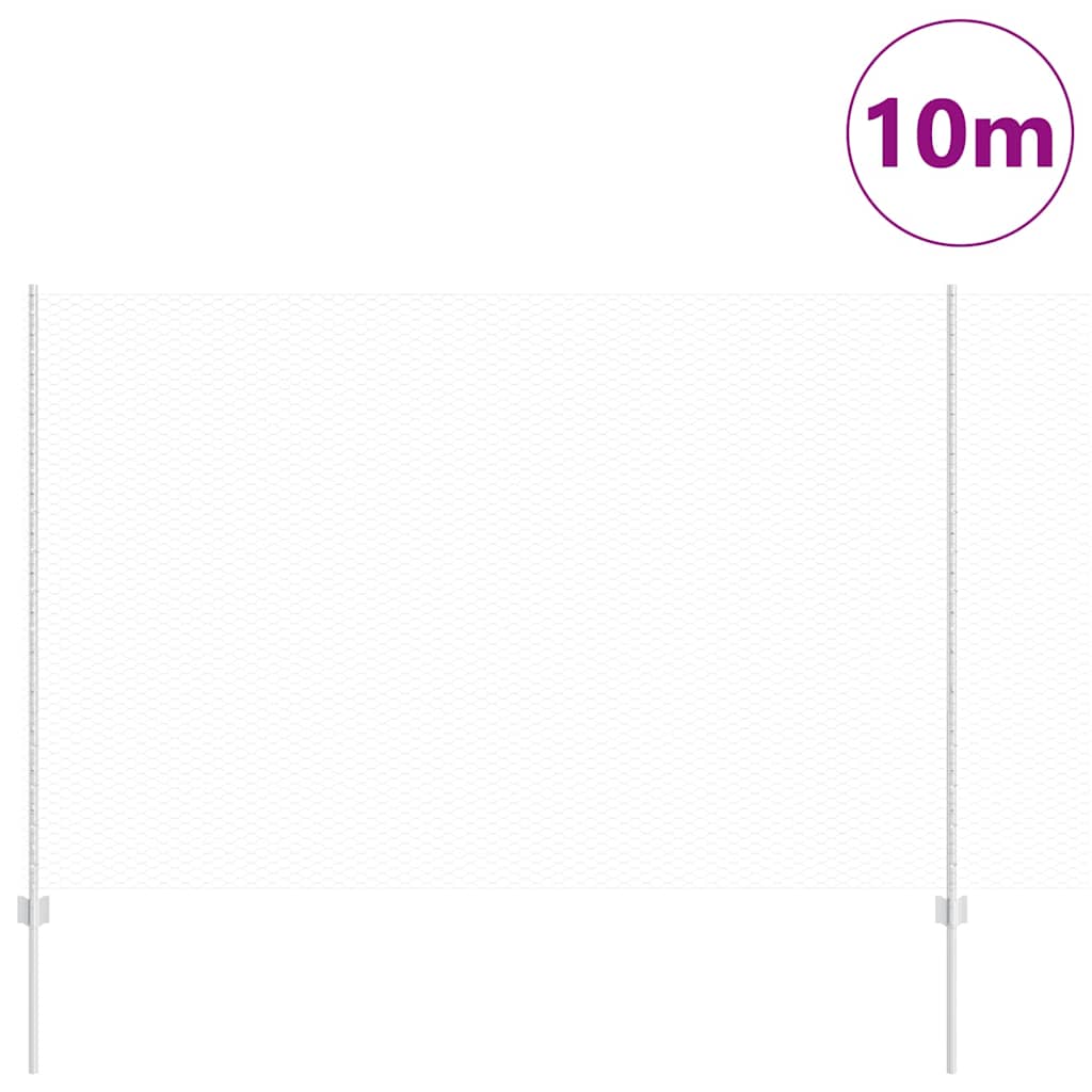 Vidaxxl Zaun mit Pfosten Silber 1,6 x 10 m Stahl
