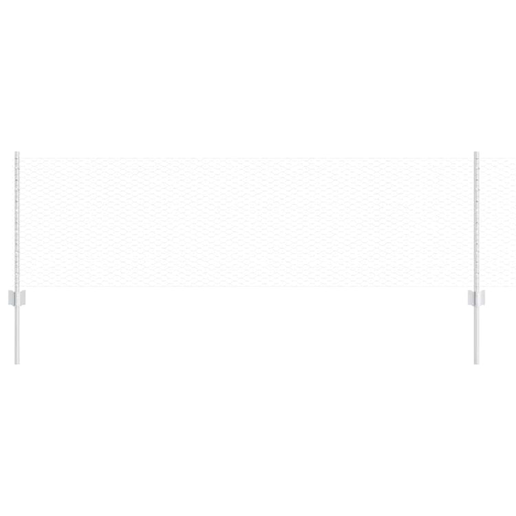 Vidaxxl Zaun mit Pfosten Silber 0,6 x 25 m Stahl