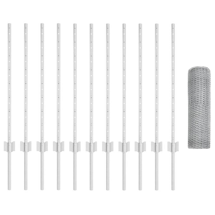 Vidaxxl Zaun mit Pfosten Silber 0,8 x 25 m Stahl