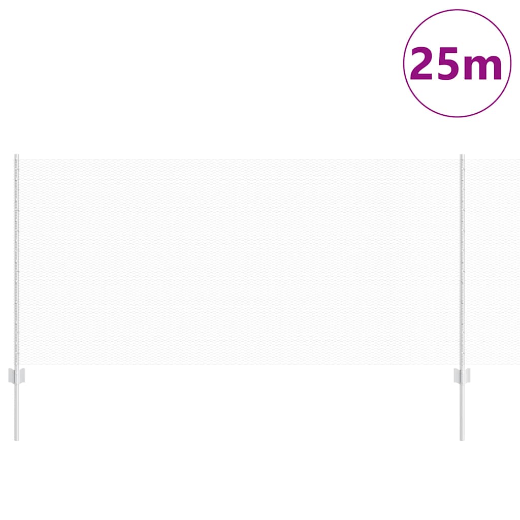 Vidaxxl Zaun mit Pfosten Silber 1 x 25 m Stahl