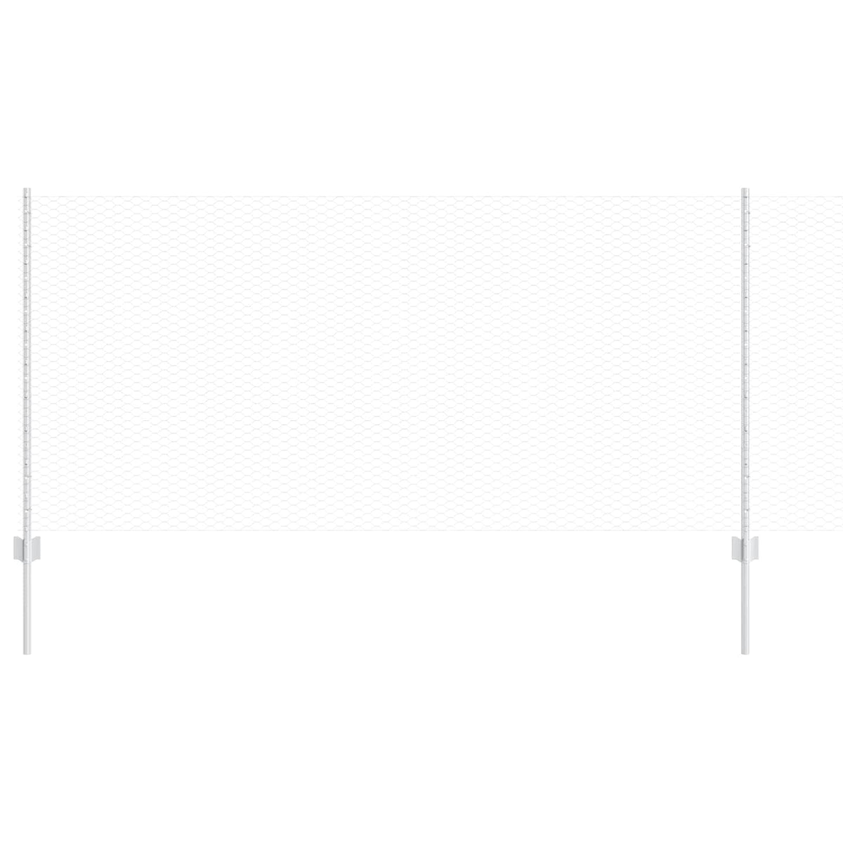 Vidaxxl Zaun mit Pfosten Silber 1 x 25 m Stahl
