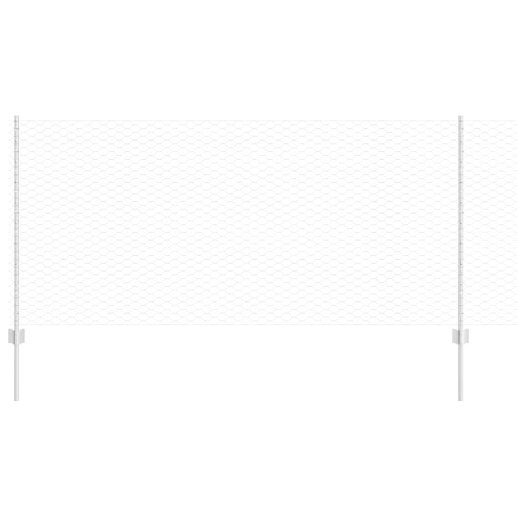 Vidaxxl Zaun mit Pfosten Silber 1 x 25 m Stahl