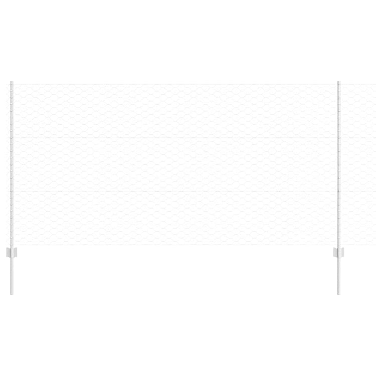 Vidaxxl Zaun mit Pfosten Silber 1,2 x 25 m Stahl