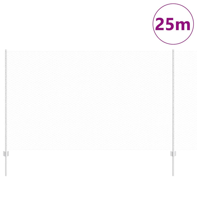 Vidaxxl Zaun mit Pfosten Silber 1,4 x 25 m Stahl