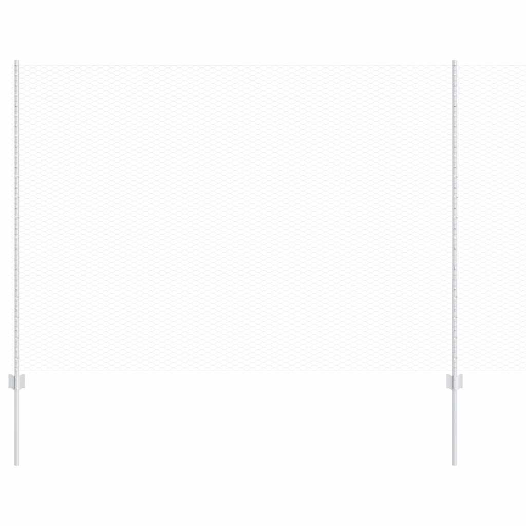 Vidaxl-Zaun mit silbernem Pfosten 1,6 x 25 m aus Stahl